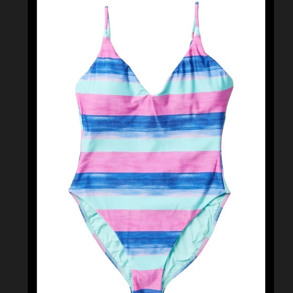 NWOT Vix Paula Hermanny Mani Bella Striped One Piece Swimsuit Size S